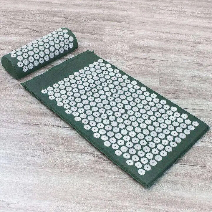 Acupuncture mat with pillow for effective pain relief Weighted